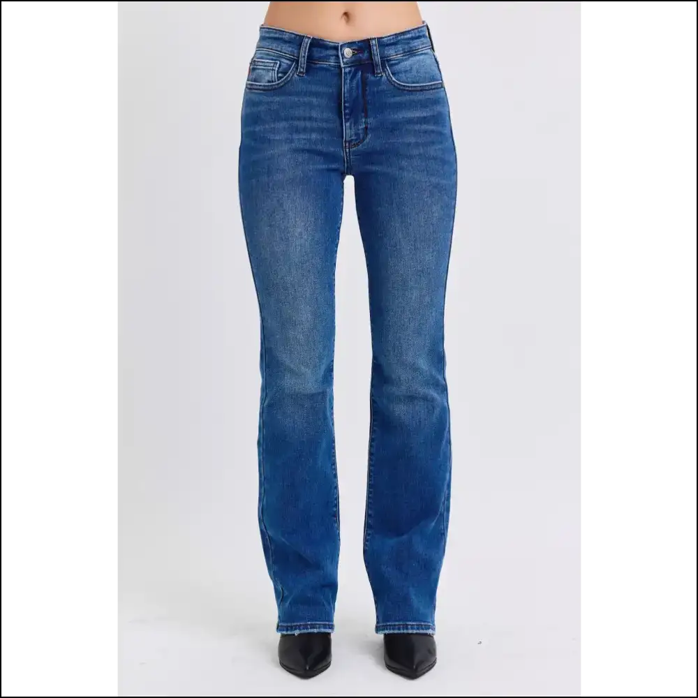 Judy Blue’s Bootcut Jeans: where Power Meets Thermal Warmth and Laughter! 😂✨ - Dark / 0(24) - Jeans on Sale Worldwide Shipping