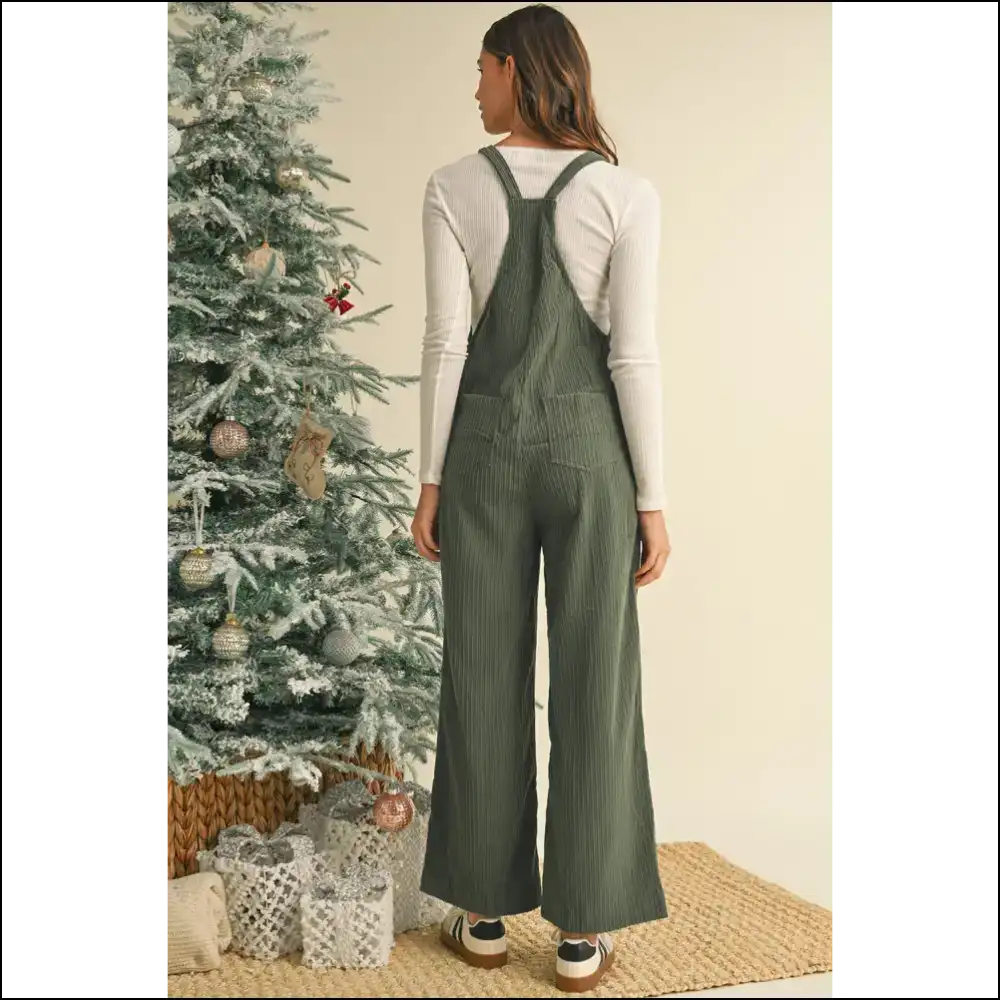 Jungle Green Corduroy Overalls: so Comfy Youll Never Want to Adult 🐸 - Jumpsuits & Rompers on Sale Worldwide Shipping