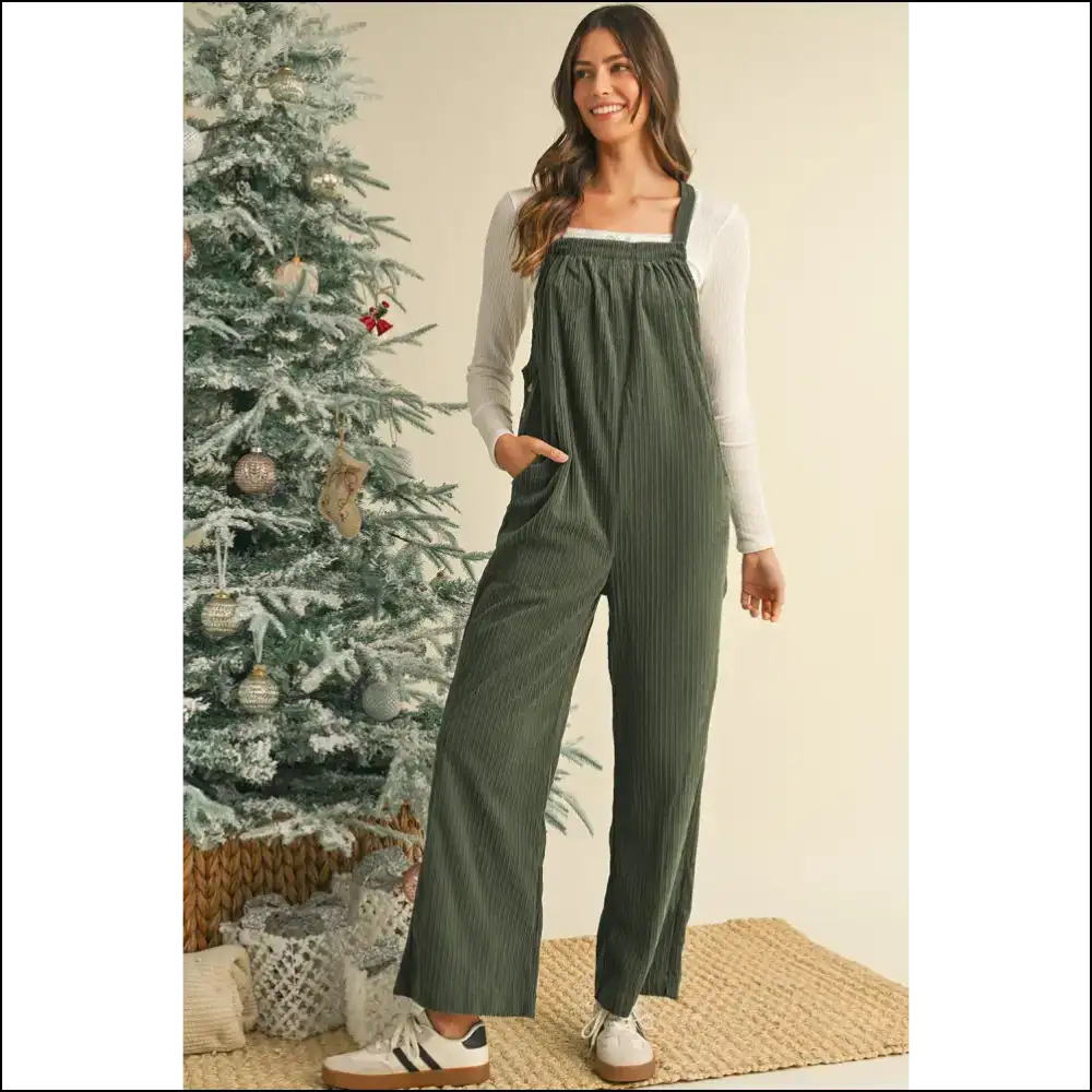 Jungle Green Corduroy Overalls: so Comfy Youll Never Want to Adult 🐸 - Xs - Jumpsuits & Rompers on Sale Worldwide Shipping