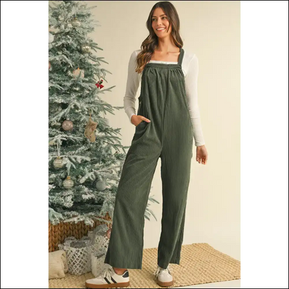 Jungle Green Corduroy Overalls: so Comfy Youll Never Want to Adult 🐸 - Xs - Jumpsuits & Rompers on Sale Worldwide Shipping