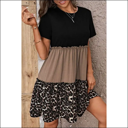 Jungle Green Leopard Print: Dress Like you Own the Zoo 🐆 Needful Things - Light French Beige / s - Short Dresses on Sale Worldwide Shipping