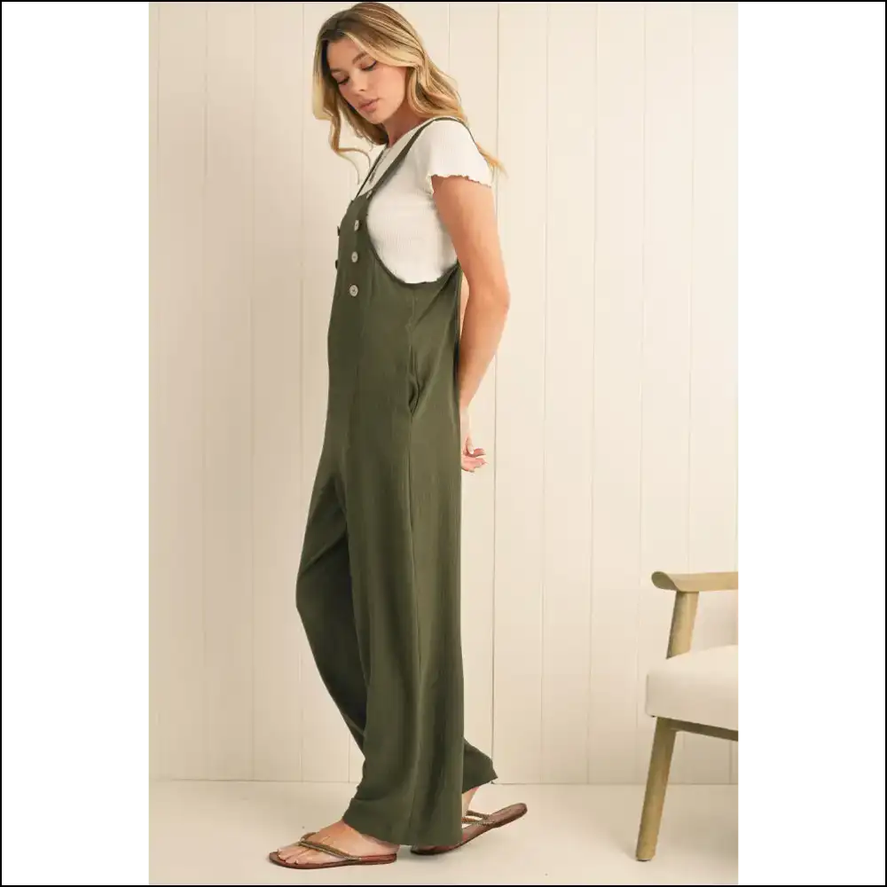 Jungle Green Overalls: Button Straight Leg? i Needful Things! 🌿 - Jumpsuits & Rompers on Sale Worldwide Shipping