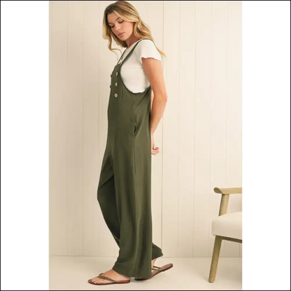 Jungle Green Overalls: Button Straight Leg? i Needful Things! 🌿 - Jumpsuits & Rompers on Sale Worldwide Shipping