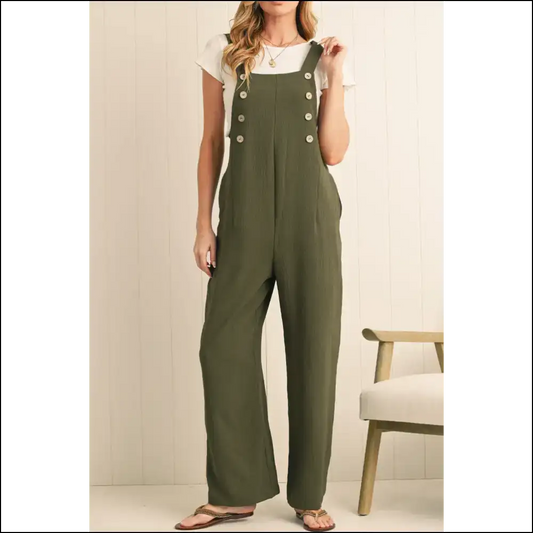 Jungle Green Overalls: Button Straight Leg? i Needful Things! 🌿 - s - Jumpsuits & Rompers on Sale Worldwide Shipping