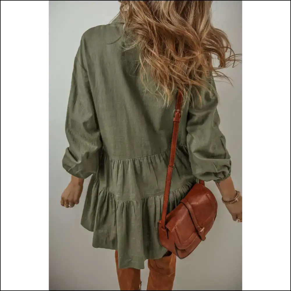 Jungle Green Puff Sleeve Dress: my Closet’s Gone Wild 🤪 - Short Dresses on Sale Worldwide Shipping