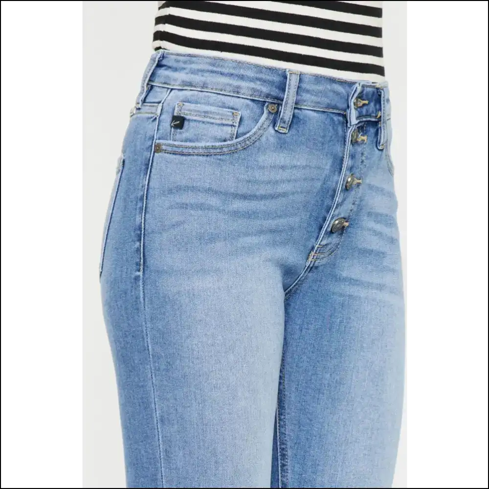Kancan Distressed Cat’s Whiskers: your New Best Friend with Buttons! 🐾👖 - Jeans on Sale Worldwide Shipping