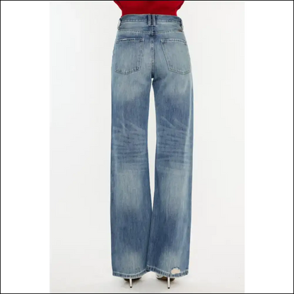 Kancan Distressed High Waist Bootcut Jeans: Feel Fabulous & Slightly Dangerous 😏👖✨ - Jeans on Sale Worldwide Shipping