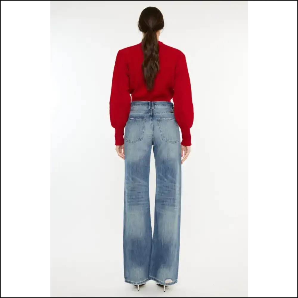 Kancan Distressed High Waist Bootcut Jeans: Feel Fabulous & Slightly Dangerous 😏👖✨ - Jeans on Sale Worldwide Shipping