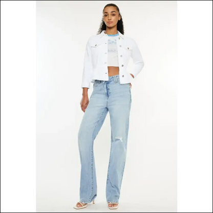 Kancan Distressed High Waist Straight Jeans: your New Bff for Strutting! - Jeans on Sale Worldwide Shipping