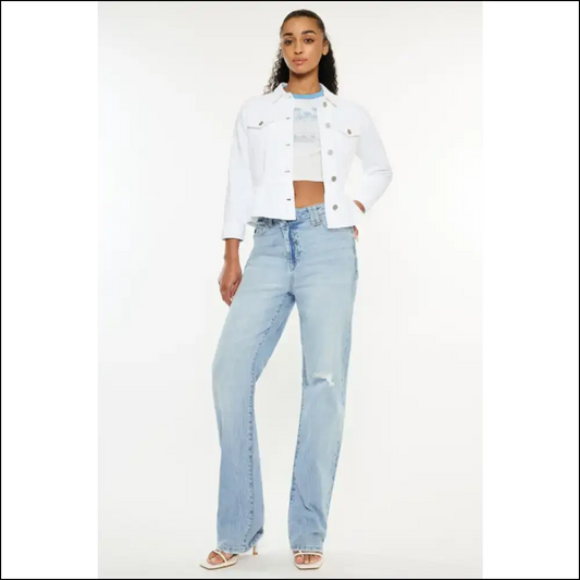 Kancan Distressed High Waist Straight Jeans: your New Bff for Strutting! - Jeans on Sale Worldwide Shipping