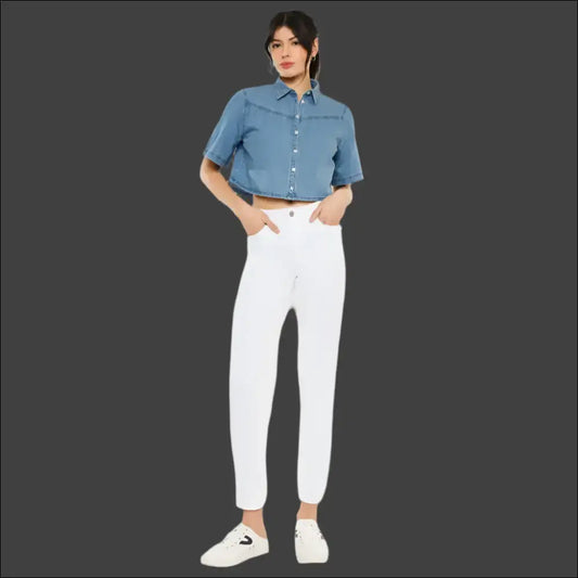 Kancan High Rise Ankle Jeans: your New Bffs for Chic Errands and Dark Humor! 😂👖 - White / 11 - Jeans on Sale Worldwide Shipping