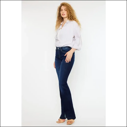 Kancan Mid Rise Slim Flare Jeans: where Confidence Meets Dark Comedy! 😂 - Jeans on Sale Worldwide Shipping