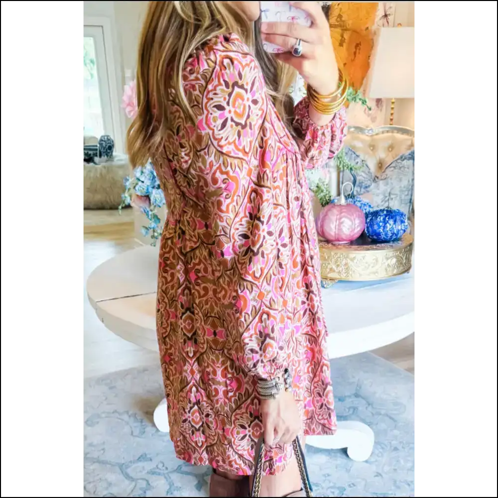 Khaki Abstract Print Dress: Chic Still Single 🤪 Needful Things - Short Dresses on Sale Worldwide Shipping