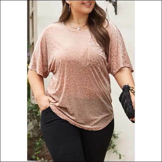 Khaki Leopard Print Tee: Unleash your Inner Sass! 🐆 Needful Things - 1x - Plus Size Tops on Sale Worldwide Shipping