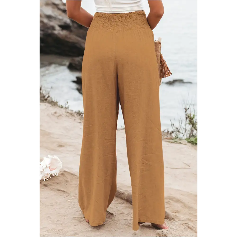 Khaki Pants: Wide Leg High Waist Zero Regrets! Needful Things 🍑 - Pants on Sale Worldwide Shipping