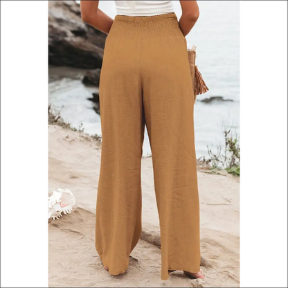 Khaki Pants: Wide Leg High Waist Zero Regrets! Needful Things 🍑 - Pants on Sale Worldwide Shipping
