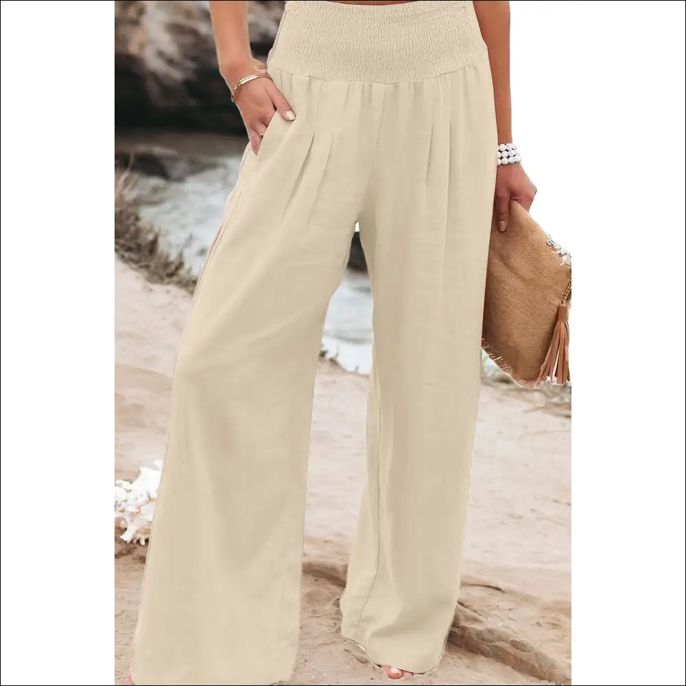Khaki Pants: Wide Leg High Waist Zero Regrets! Needful Things 🍑 - Apricot / s - Pants on Sale Worldwide Shipping