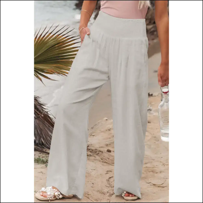 Khaki Pants: Wide Leg High Waist Zero Regrets! Needful Things 🍑 - White / s - Pants on Sale Worldwide Shipping