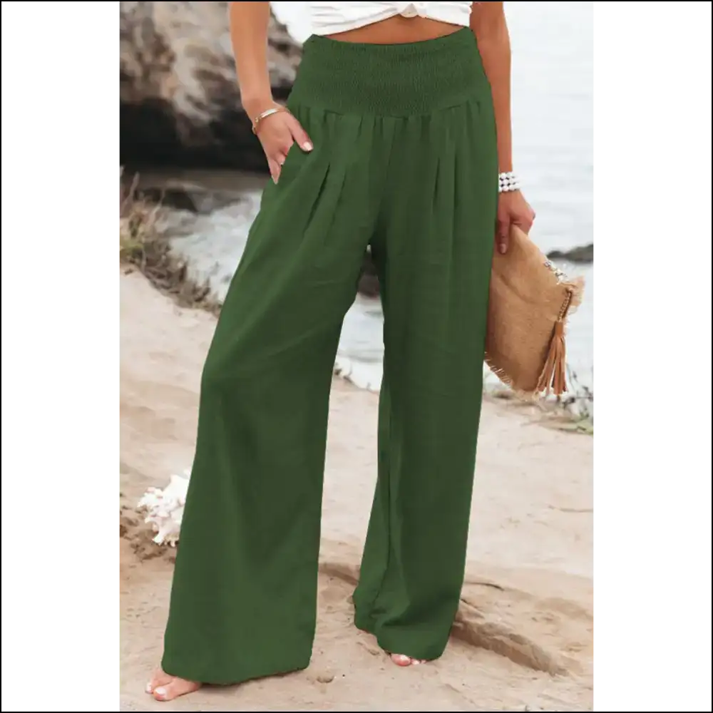 Khaki Pants: Wide Leg High Waist Zero Regrets! Needful Things 🍑 - Green / s - Pants on Sale Worldwide Shipping