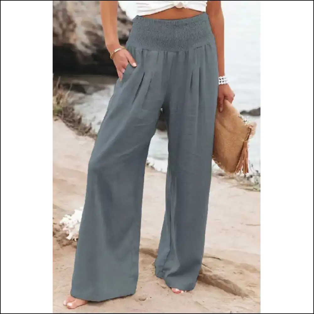 Khaki Pants: Wide Leg High Waist Zero Regrets! Needful Things 🍑 - Gray / s - Pants on Sale Worldwide Shipping