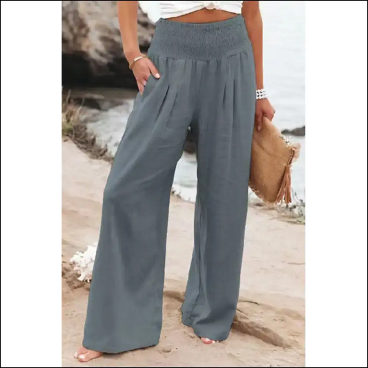 Khaki Pants: Wide Leg High Waist Zero Regrets! Needful Things 🍑 - Gray / s - Pants on Sale Worldwide Shipping