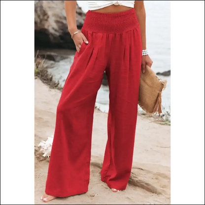 Khaki Pants: Wide Leg High Waist Zero Regrets! Needful Things 🍑 - Red / s - Pants on Sale Worldwide Shipping