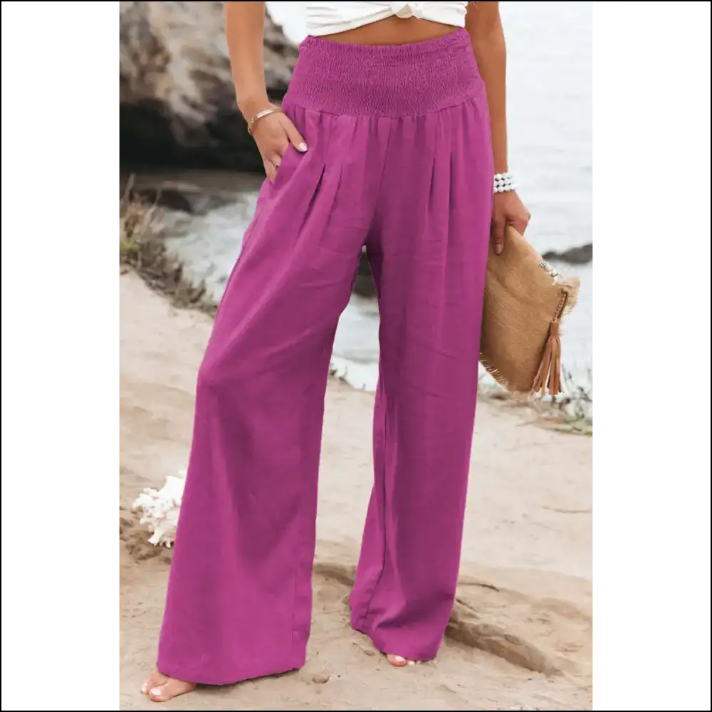 Khaki Pants: Wide Leg High Waist Zero Regrets! Needful Things 🍑 - Rose / s - Pants on Sale Worldwide Shipping