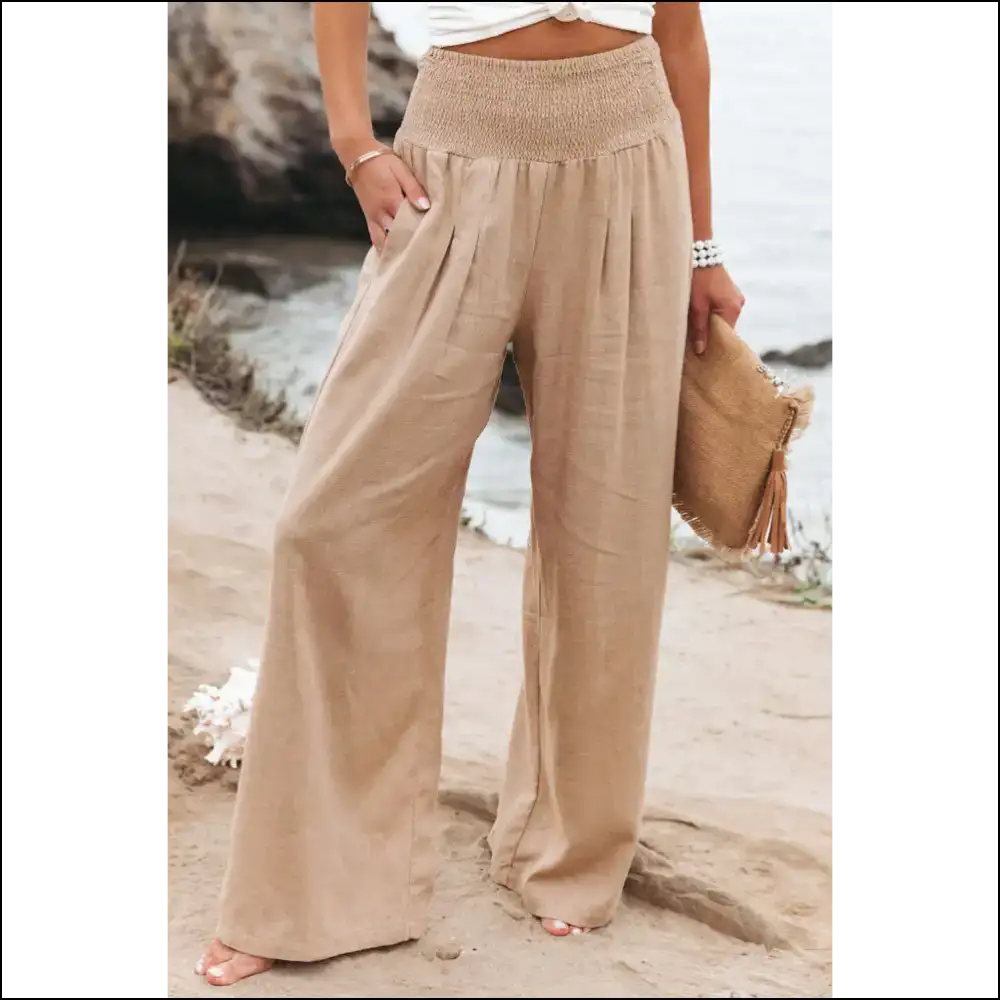Khaki Pants: Wide Leg High Waist Zero Regrets! Needful Things 🍑 - s - Pants on Sale Worldwide Shipping