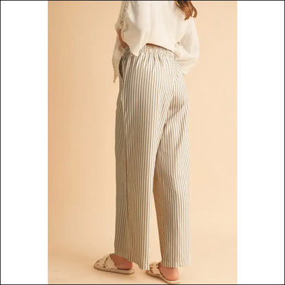 Khaki Striped Drawstring Pants: Finally Pants that Dont Hate You! 🤪 Needful Things - on Sale Worldwide Shipping