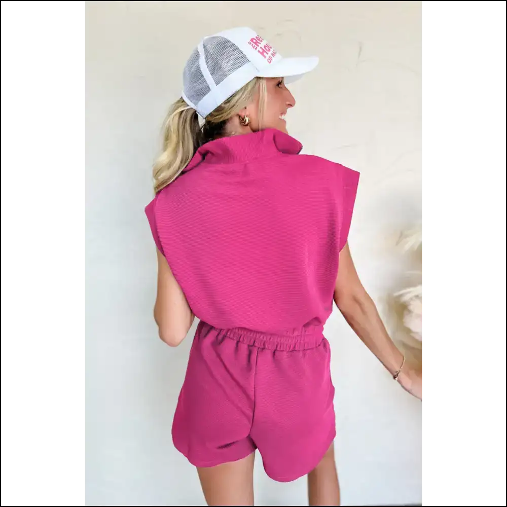 Khaki Textured Half Zip Romper: Needful Things Chic 🤪 - Rompers Jumpsuits & on Sale Worldwide Shipping