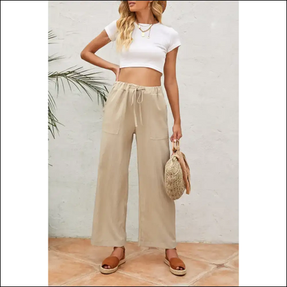 Khaki Wide Leg Pants: Ditch your Jeggings Embrace Freedom 😜 Needful Things - Pants on Sale Worldwide Shipping
