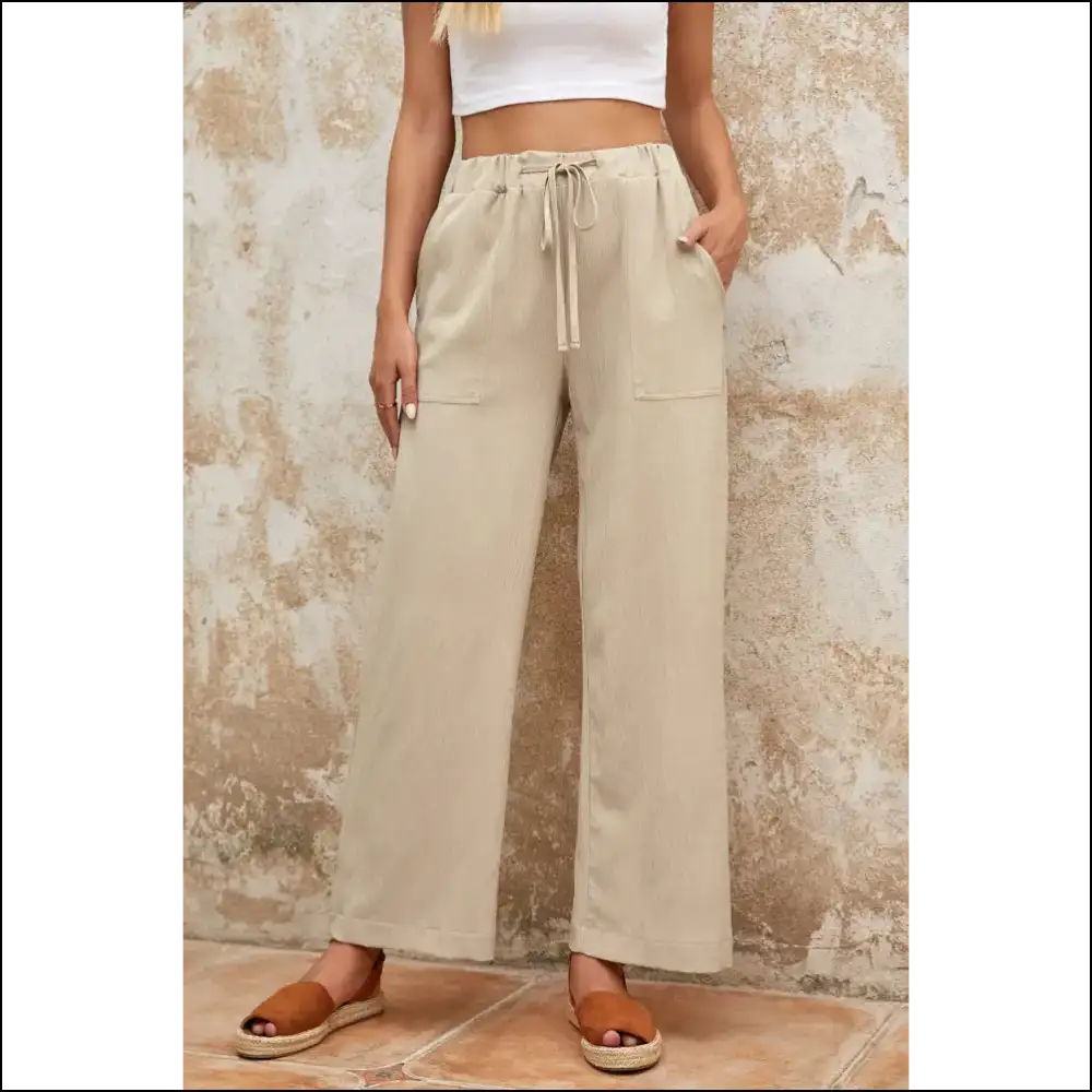 Khaki Wide Leg Pants: Ditch your Jeggings Embrace Freedom 😜 Needful Things - s - Pants on Sale Worldwide Shipping