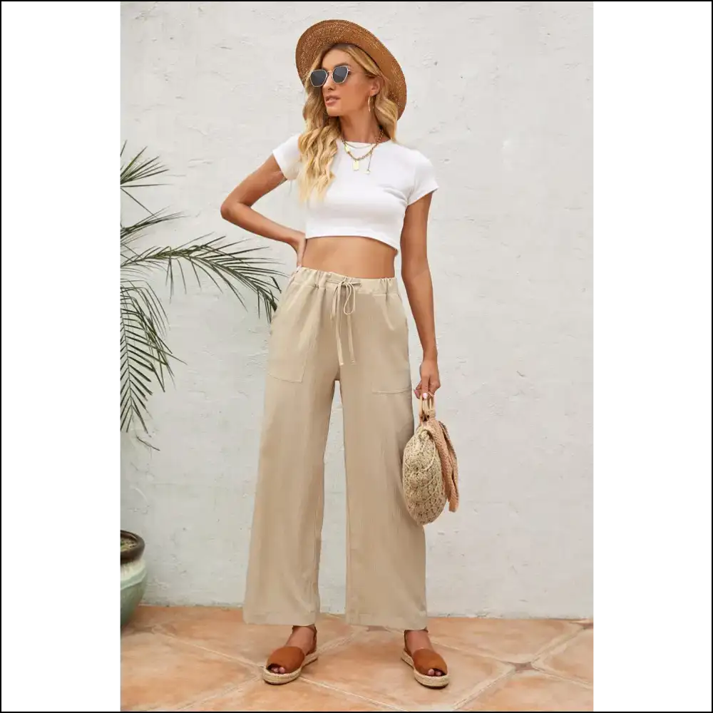 Khaki Wide Leg Pants: Ditch your Jeggings Embrace Freedom 😜 Needful Things - Pants on Sale Worldwide Shipping