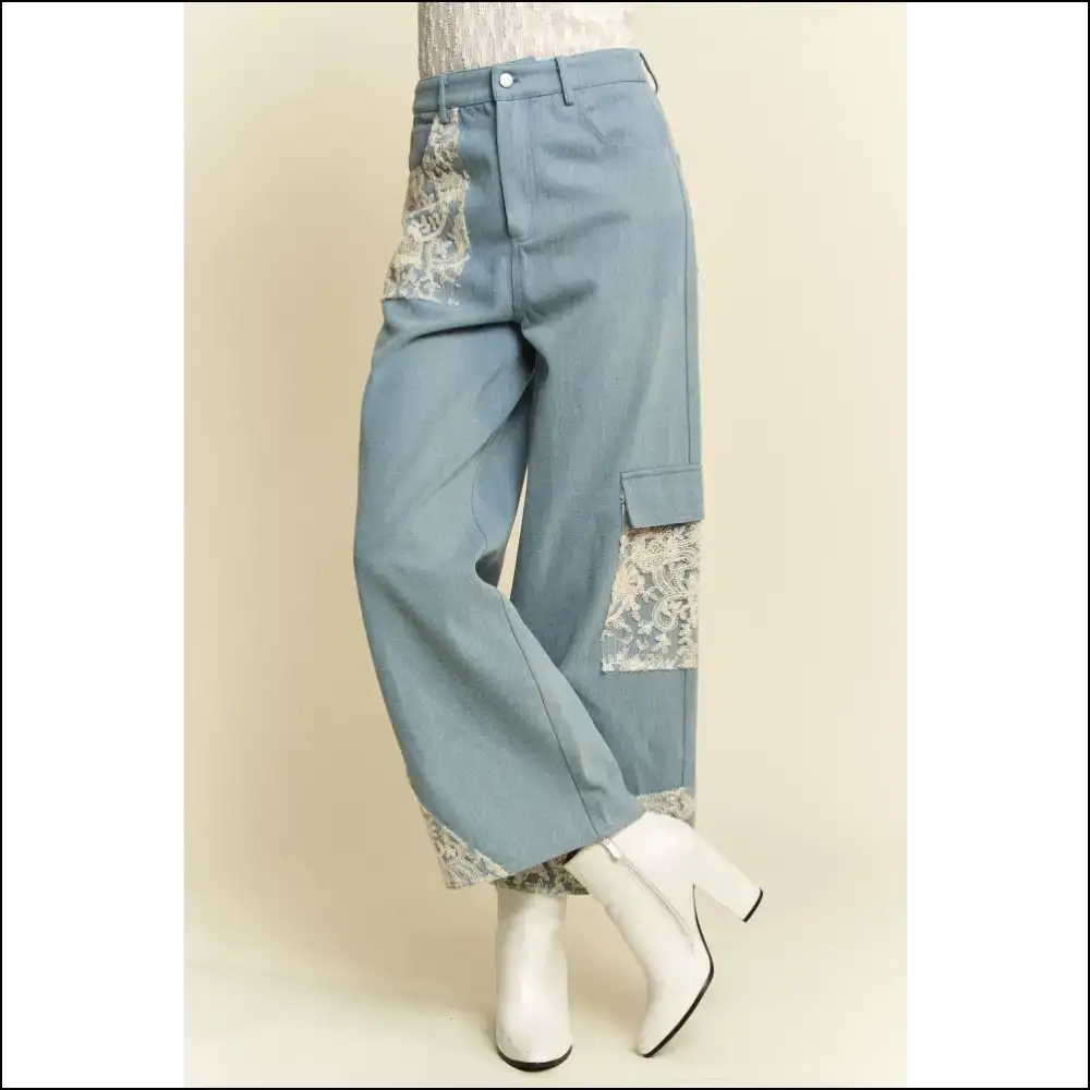 Lace Applique Wide Leg Jeans: where Chic Meets Oh-so-slightly Ridiculous! - Jeans on Sale Worldwide Shipping