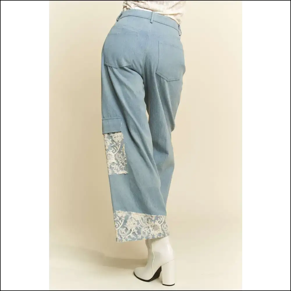 Lace Applique Wide Leg Jeans: where Chic Meets Oh-so-slightly Ridiculous! - Jeans on Sale Worldwide Shipping