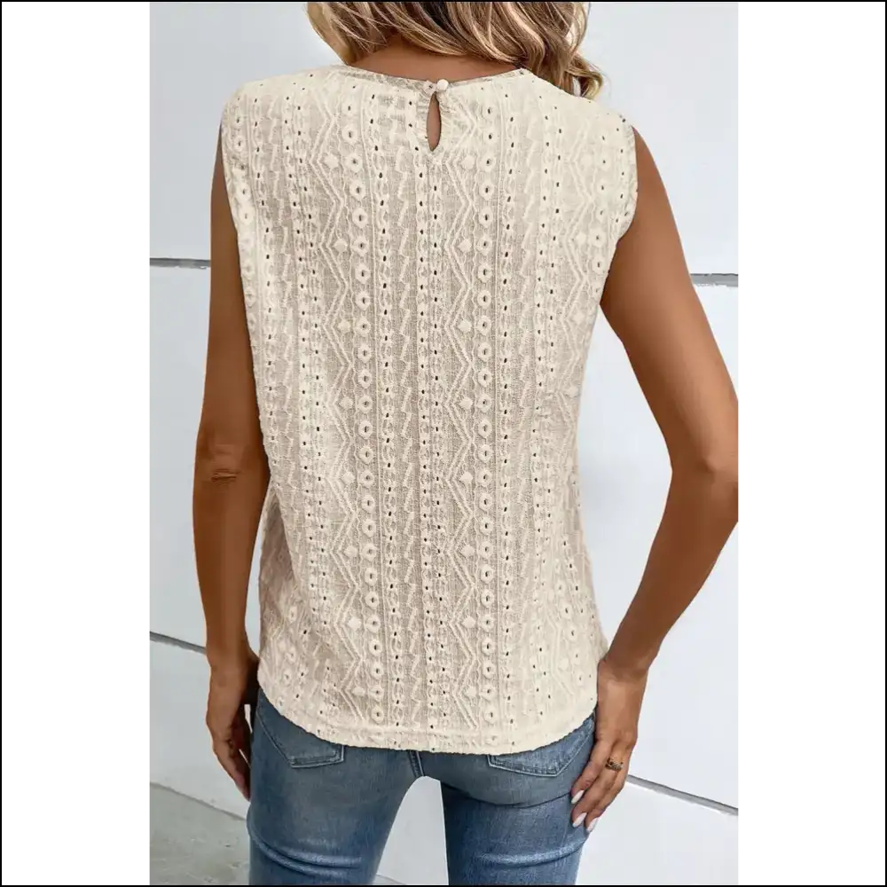 Lace Detail Eyelet Tank Top - Tops on Sale Worldwide Shipping