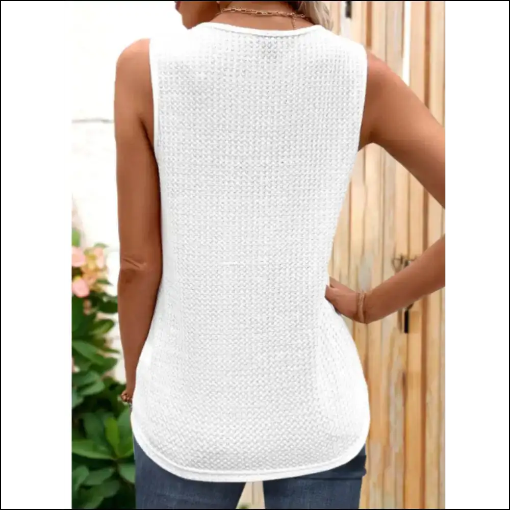 Lace Detail V-neck Tank Top - Effortlessly Chic - Tops on Sale Worldwide Shipping