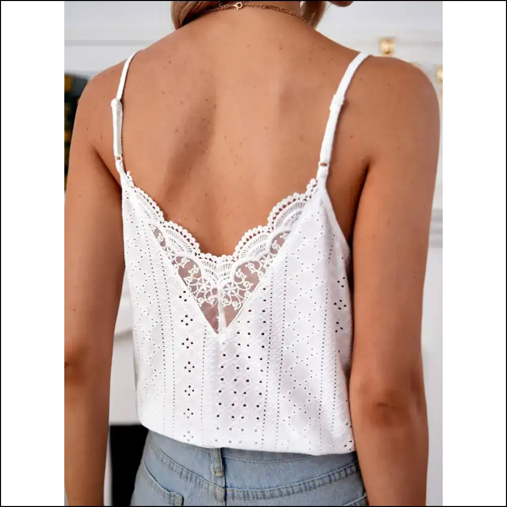 Lace it Up Gorgeous! Unleash your Chic Eyelet Superpowers with Needful Things! ✨ - White / s - Tank Tops on Sale Worldwide Shipping
