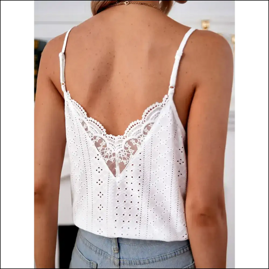 Lace it Up Gorgeous! Unleash your Chic Eyelet Superpowers with Needful Things! ✨ - White / s - Tank Tops on Sale Worldwide Shipping