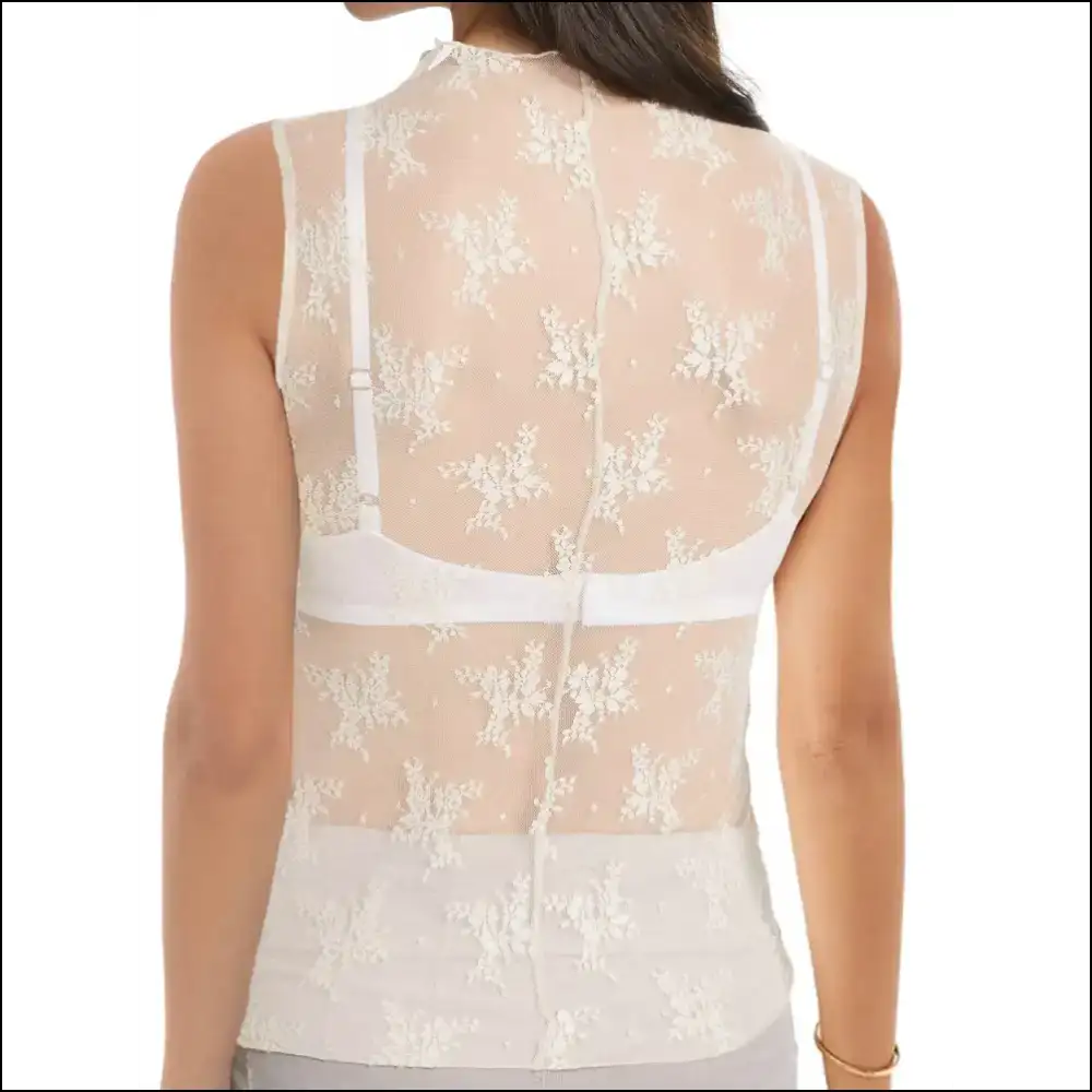 Lace Mock Neck Magic: Dress to Impress and Scare your Ex Away! 👑✨ - Tank Tops on Sale Worldwide Shipping