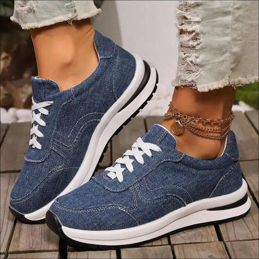 Lace Up Canvas Athletic Shoes: Sporty & Stylish - Shoes on Sale Worldwide Shipping