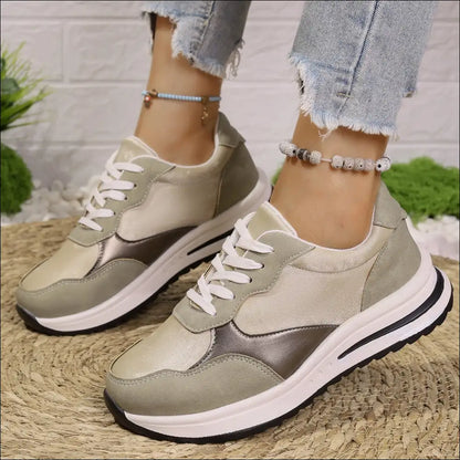Lace Up Contrast Round Toe Athletic Shoes - on Sale Worldwide Shipping