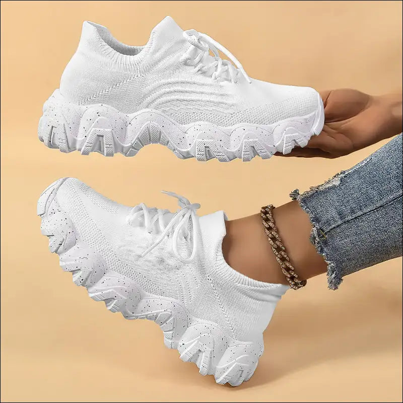 Lace Up Mesh Breathable Athletic Shoes for Trendy Women - on Sale Worldwide Shipping