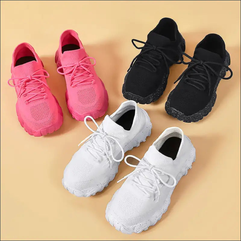 Lace Up Mesh Breathable Athletic Shoes for Trendy Women - on Sale Worldwide Shipping