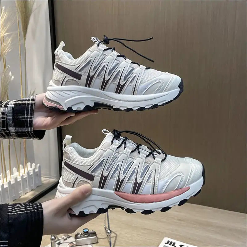 Lace-up Mesh Platform Athletic Shoes - on Sale Worldwide Shipping