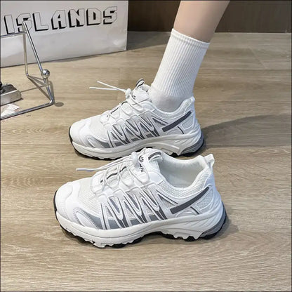 Lace-up Mesh Platform Athletic Shoes - on Sale Worldwide Shipping