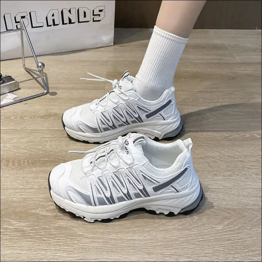 Lace-up Mesh Platform Athletic Shoes - on Sale Worldwide Shipping