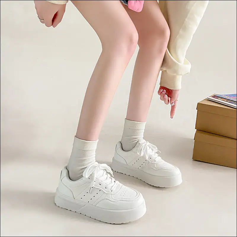 Lace Up Platform Athletic Sneakers - Elevate your Style! - Shoes on Sale Worldwide Shipping