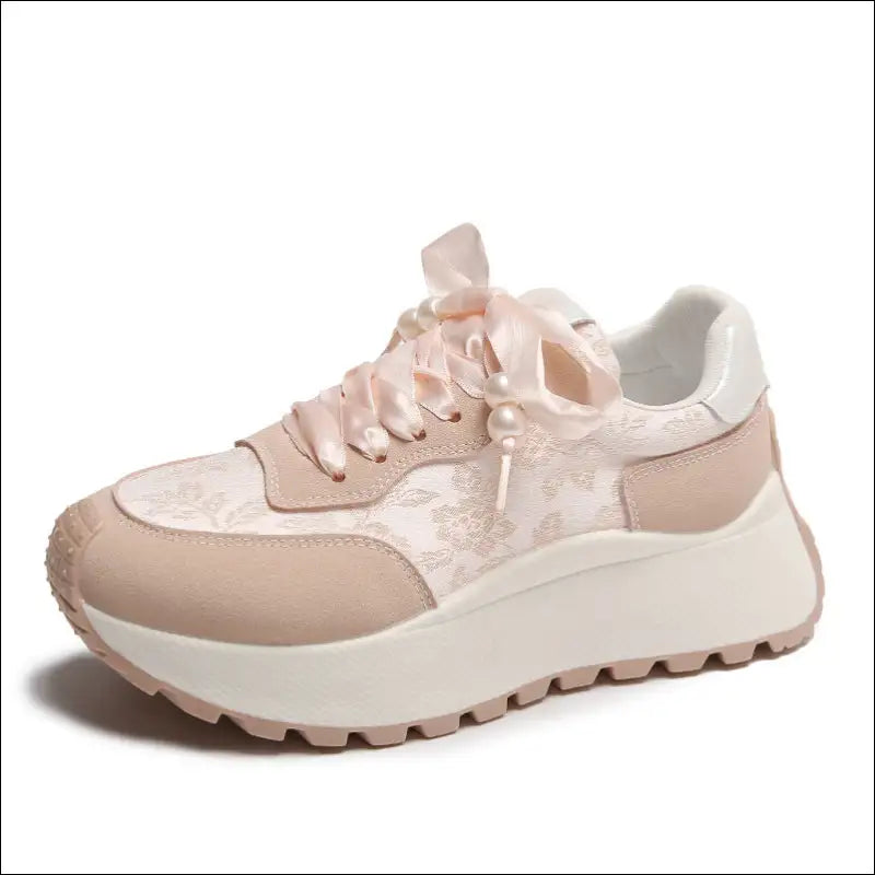Lace Up Platform Athletic Sneakers - Shoes on Sale Worldwide Shipping