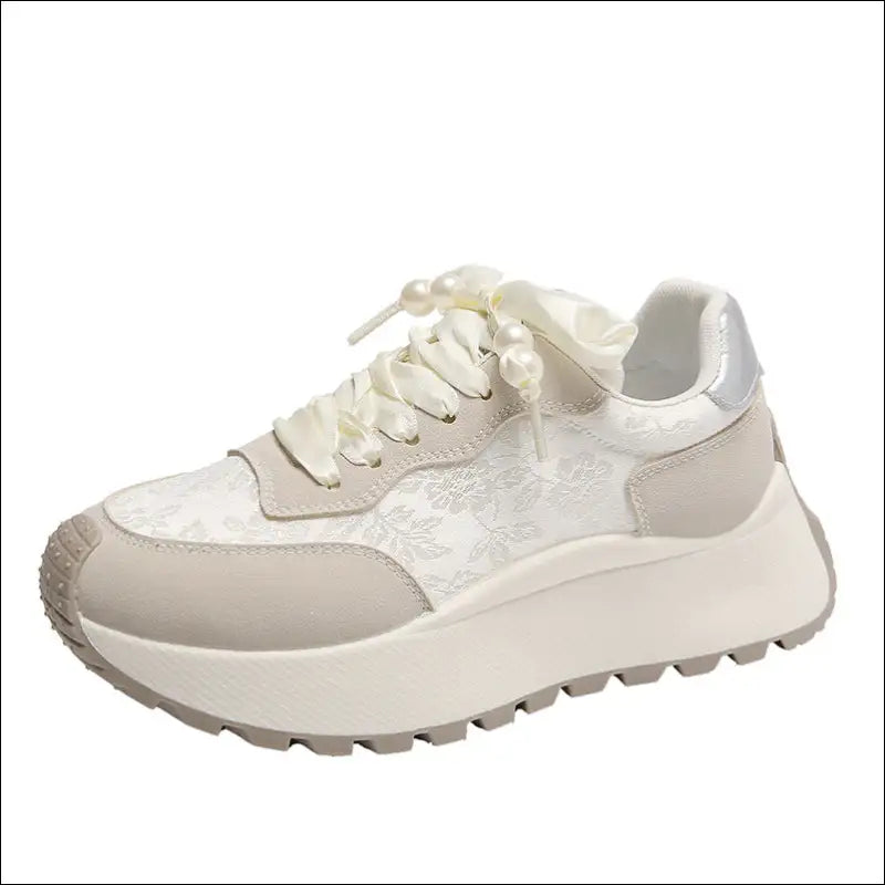 Lace Up Platform Athletic Sneakers - Shoes on Sale Worldwide Shipping
